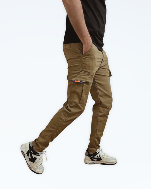 CP3001 SLIM-FIT KHAKI CARGO PANTS