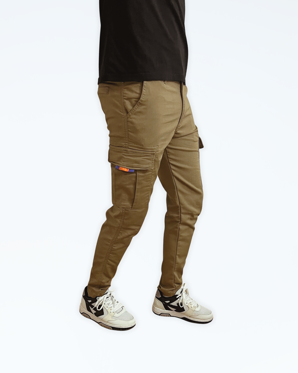 CP3001 SLIM-FIT KHAKI CARGO PANTS